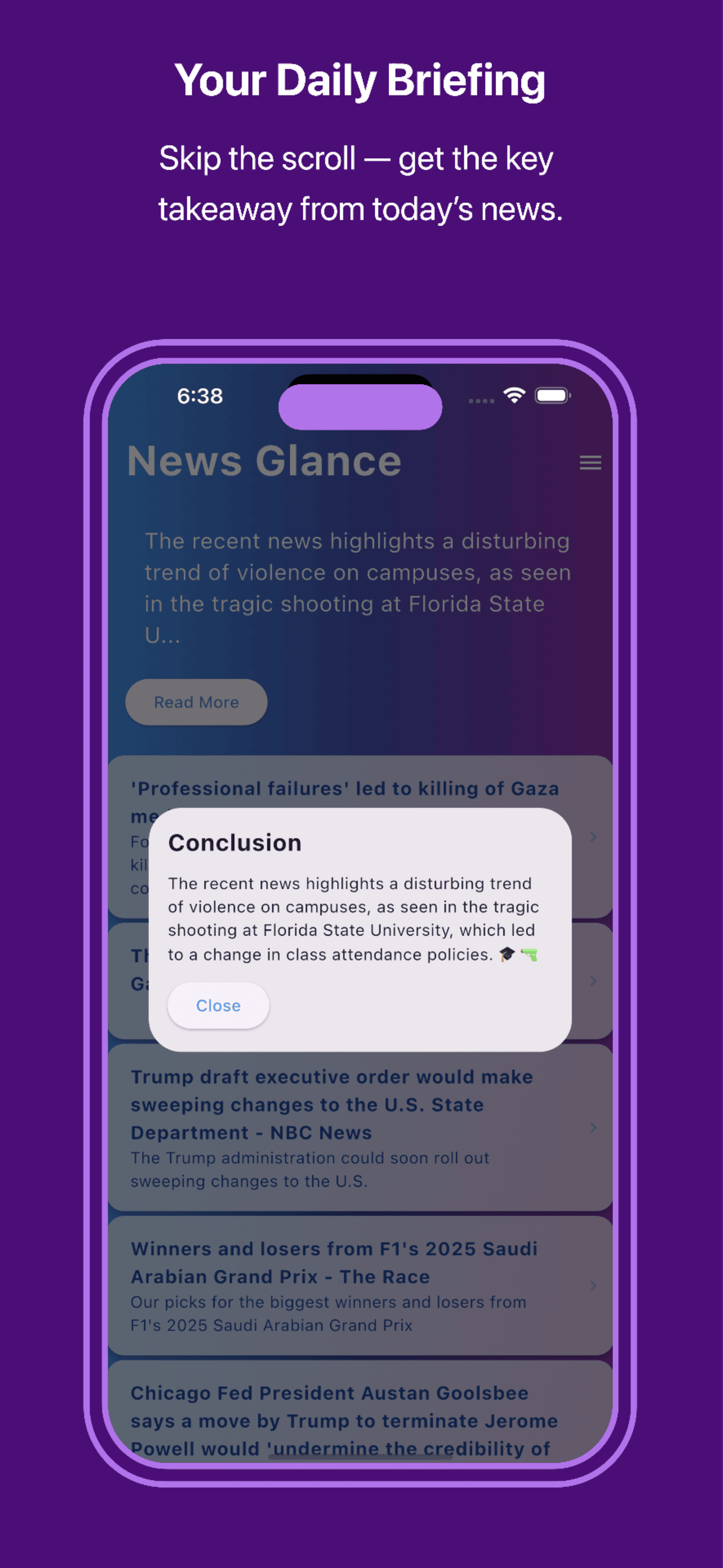 Conclusion screen