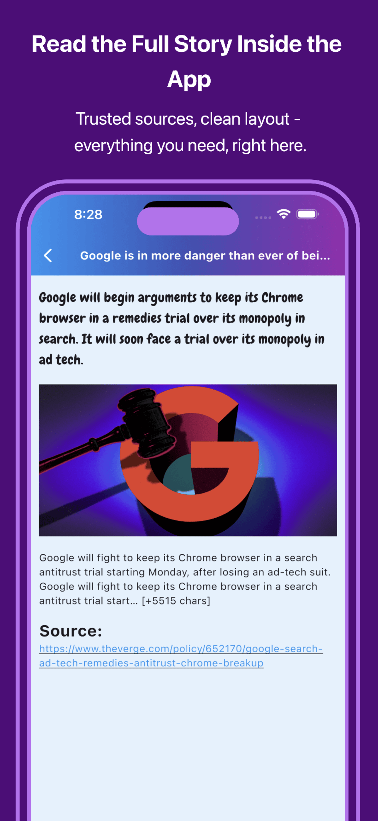 News details screen