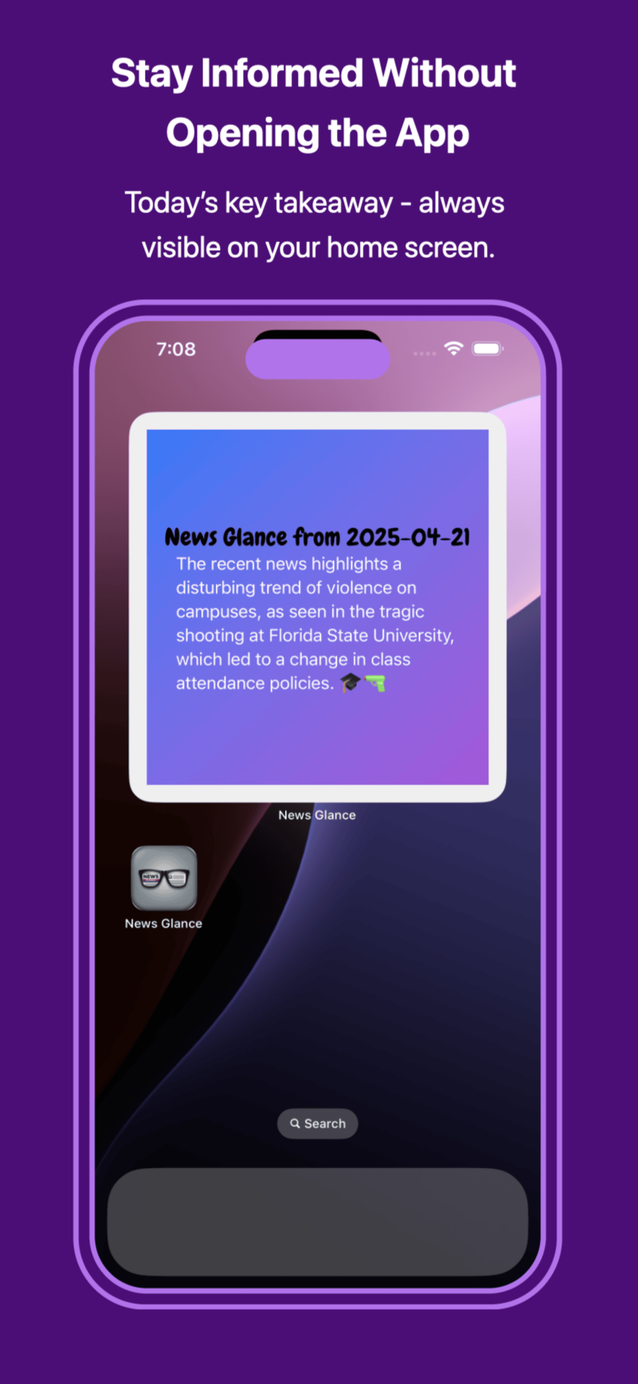Widget on home screen
